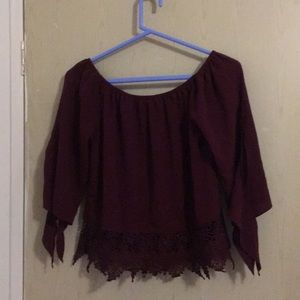 Off the shoulder long sleeve top